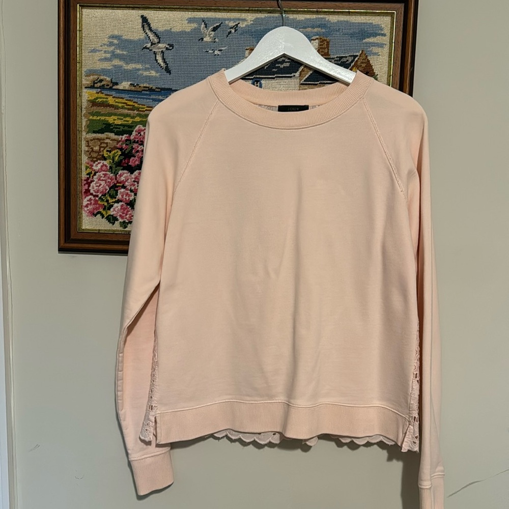 J Crew eyelet back sweatshirt